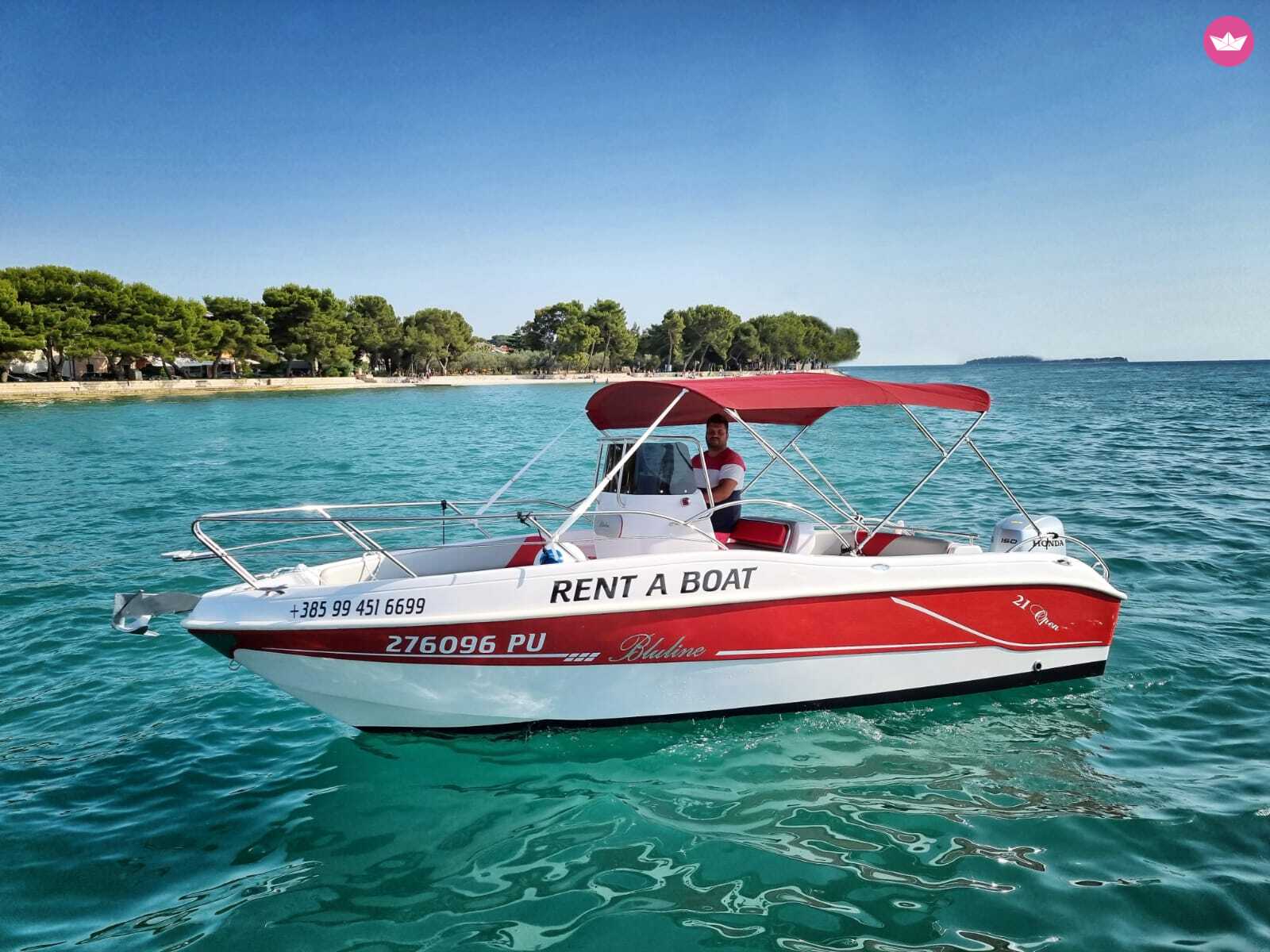 Bluline 21 open + Honda 150 Year: 2019